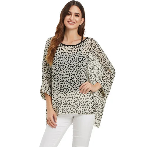 BHflutter Women Blouses Plus Size 2019 New Style Batwing Casual Summer Blouse Shirt Woman Boho Chiffon Shirts Tops Chemise Femme