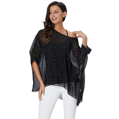 BHflutter Women Blouses Plus Size 2019 New Style Batwing Casual Summer Blouse Shirt Woman Boho Chiffon Shirts Tops Chemise Femme