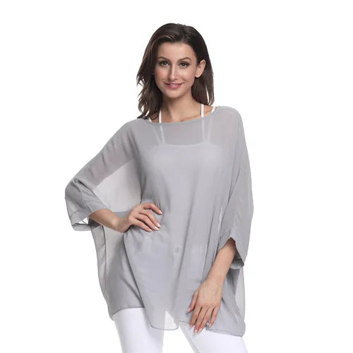 BHflutter Women Blouses Plus Size 2019 New Style Batwing Casual Summer Blouse Shirt Woman Boho Chiffon Shirts Tops Chemise Femme