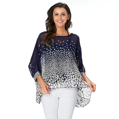 BHflutter Women Blouses Plus Size 2019 New Style Batwing Casual Summer Blouse Shirt Woman Boho Chiffon Shirts Tops Chemise Femme