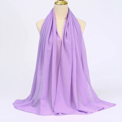 Muslim Chiffon Hijabs For Woman Long Solid Color Head Wrap For Women Shawls Scarves Ladies Muslim Veil Hijab