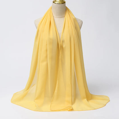 Muslim Chiffon Hijabs For Woman Long Solid Color Head Wrap For Women Shawls Scarves Ladies Muslim Veil Hijab