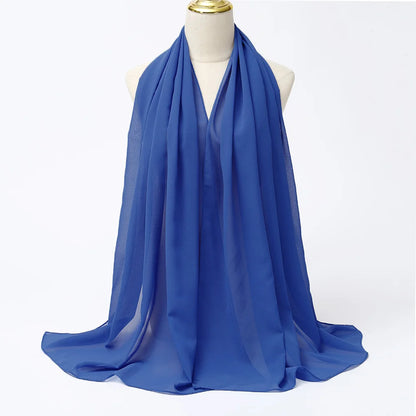 Muslim Chiffon Hijabs For Woman Long Solid Color Head Wrap For Women Shawls Scarves Ladies Muslim Veil Hijab