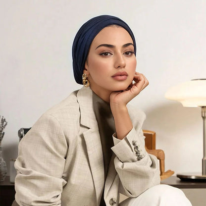 Premium Modal Jersey Instant Hijab Muslim Underscarf Caps Cotton Stretch Turban Cap Islamic Underscarf Bonnet Headscarf Headband